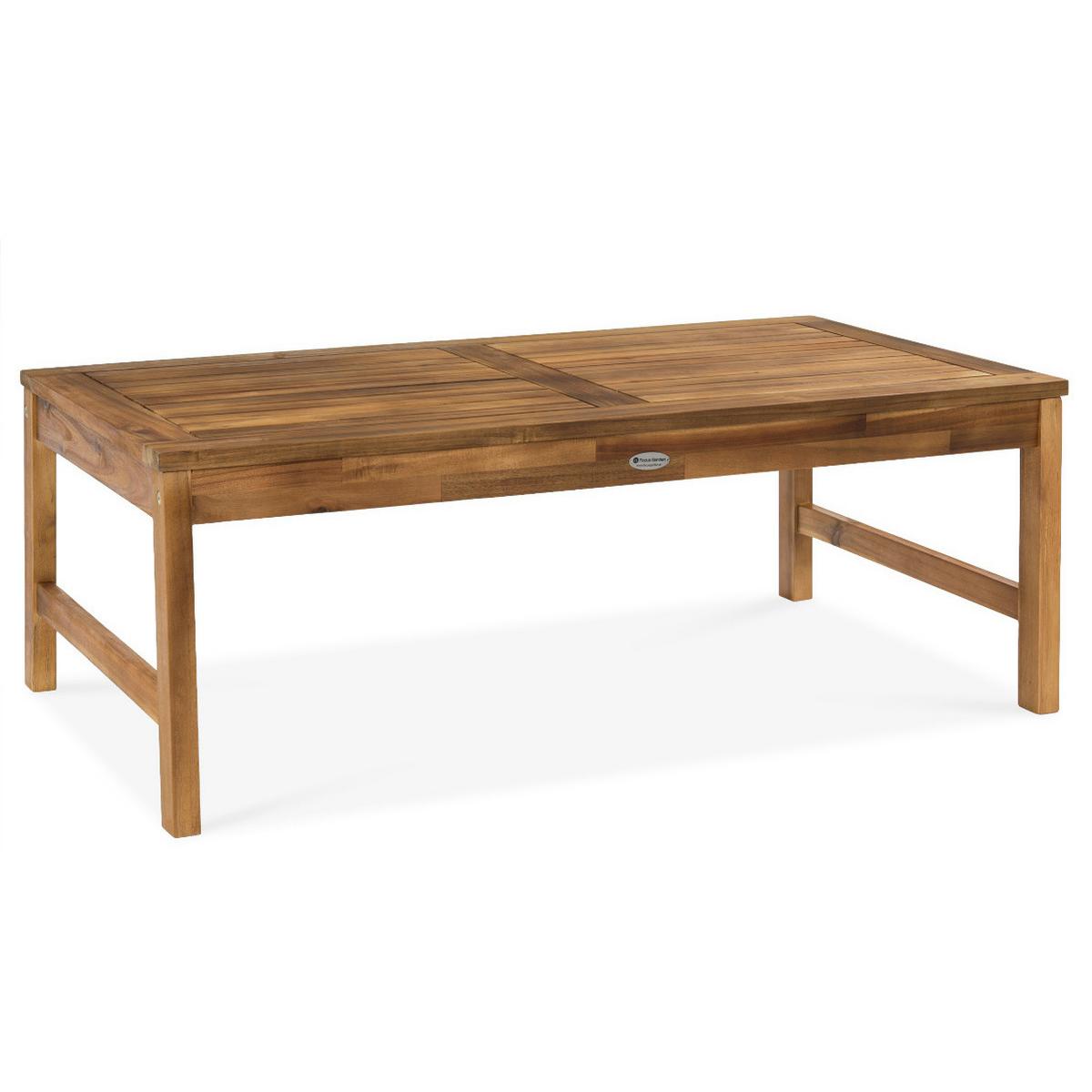 GARTENSET Viken aus Akazienholz, 2-Sitzer Sofa + 2 Sessel + Couchtisch, Hellgrau - Hellgrau, Holz - Beautysofa