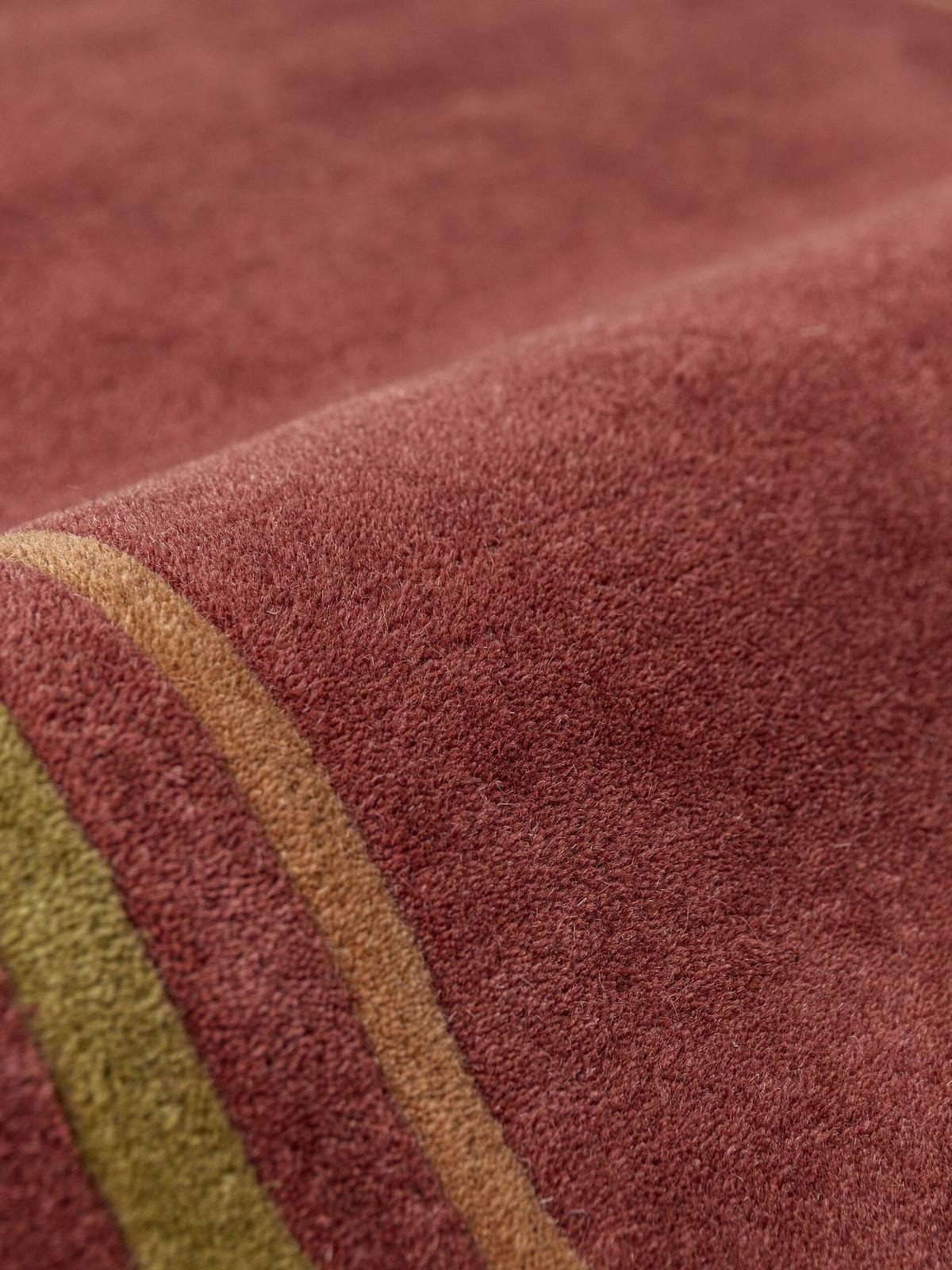 LÄUFER handgetuftet WENSUM, in Beerenrot, Scallop-Bordüre, 80 x 230 cm - Rot, Textil (80/230cm) - KADIMA DESIGN