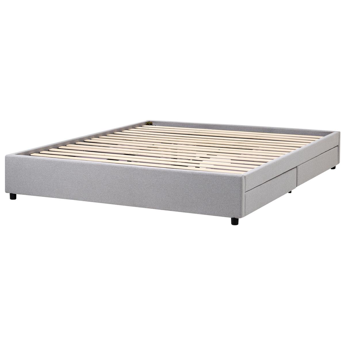 BETT 180/200 cm Hellgrau Prades - Hellgrau, Textil (180/200cm) - Beliani
