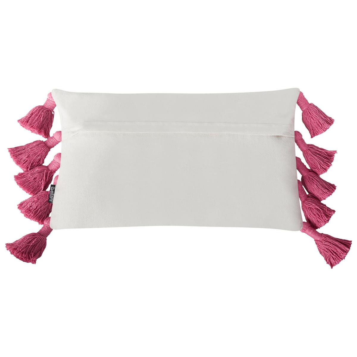 DEKOKISSEN 2er-Set Weiß 50/30 cm Lovely - Pink/Weiß, Naturmaterialien (50/30cm) - Beliani