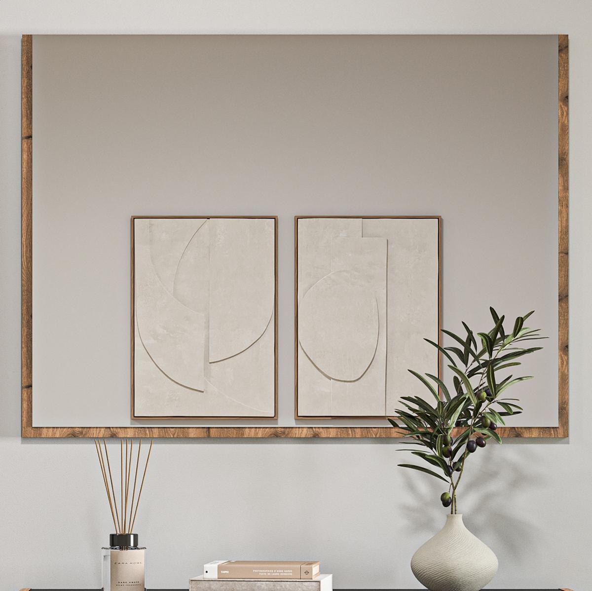 GARDEROBENSPIEGEL Nox Eiche, Wandspiegel 95 x 70 cm, Salud - Eichefarben, Holzwerkstoff (95/70/2cm) - Inn.Furn