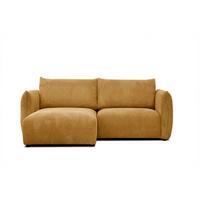 ECKSOFA TAUER 3-Sitzer, honig - Schwarz/Honig, Holzwerkstoff/Kunststoff (173/206cm) - Wozimo