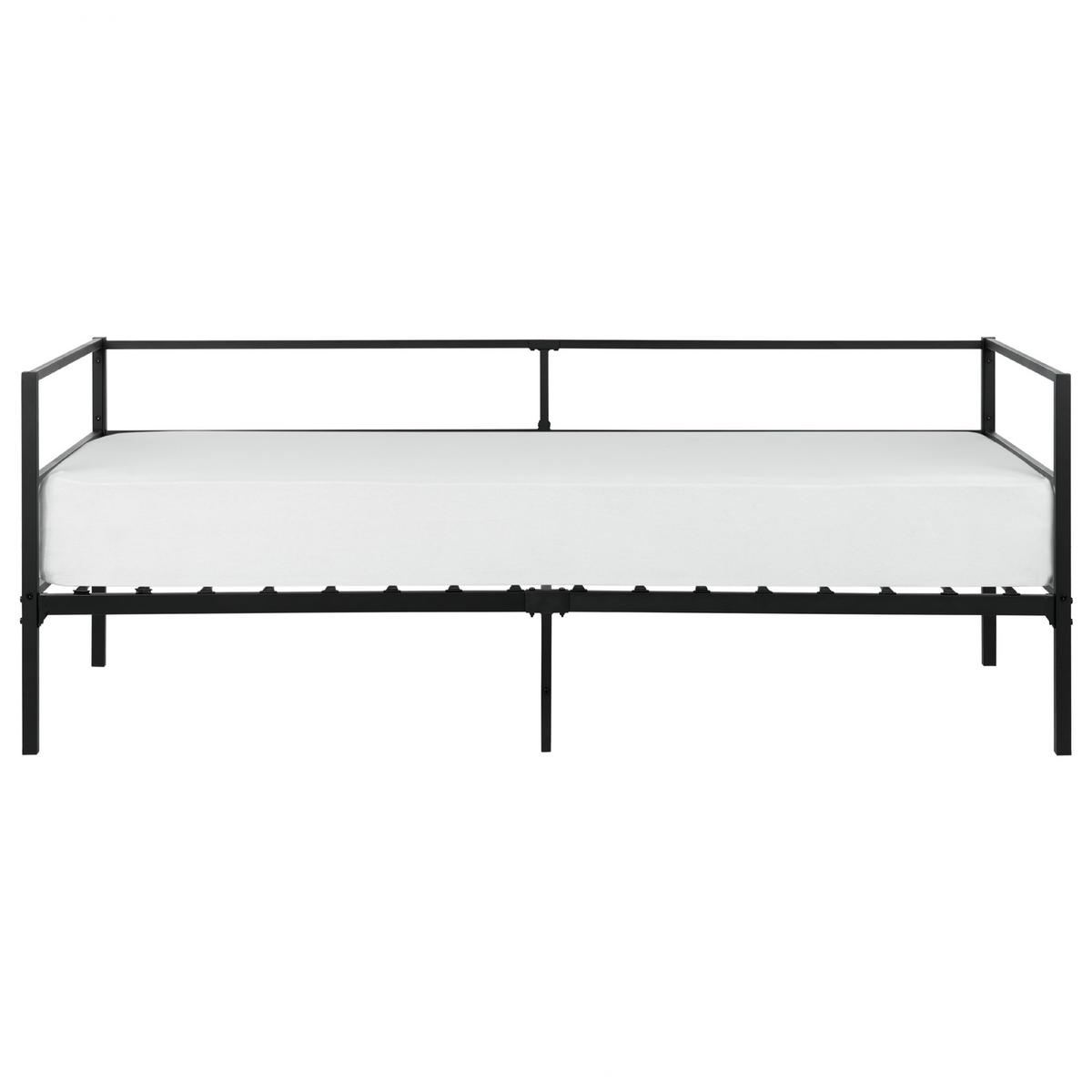 BETT mit Lattenrost 90x200 cm Schwarz Battut - Schwarz, Metall (90/200cm) - Beliani