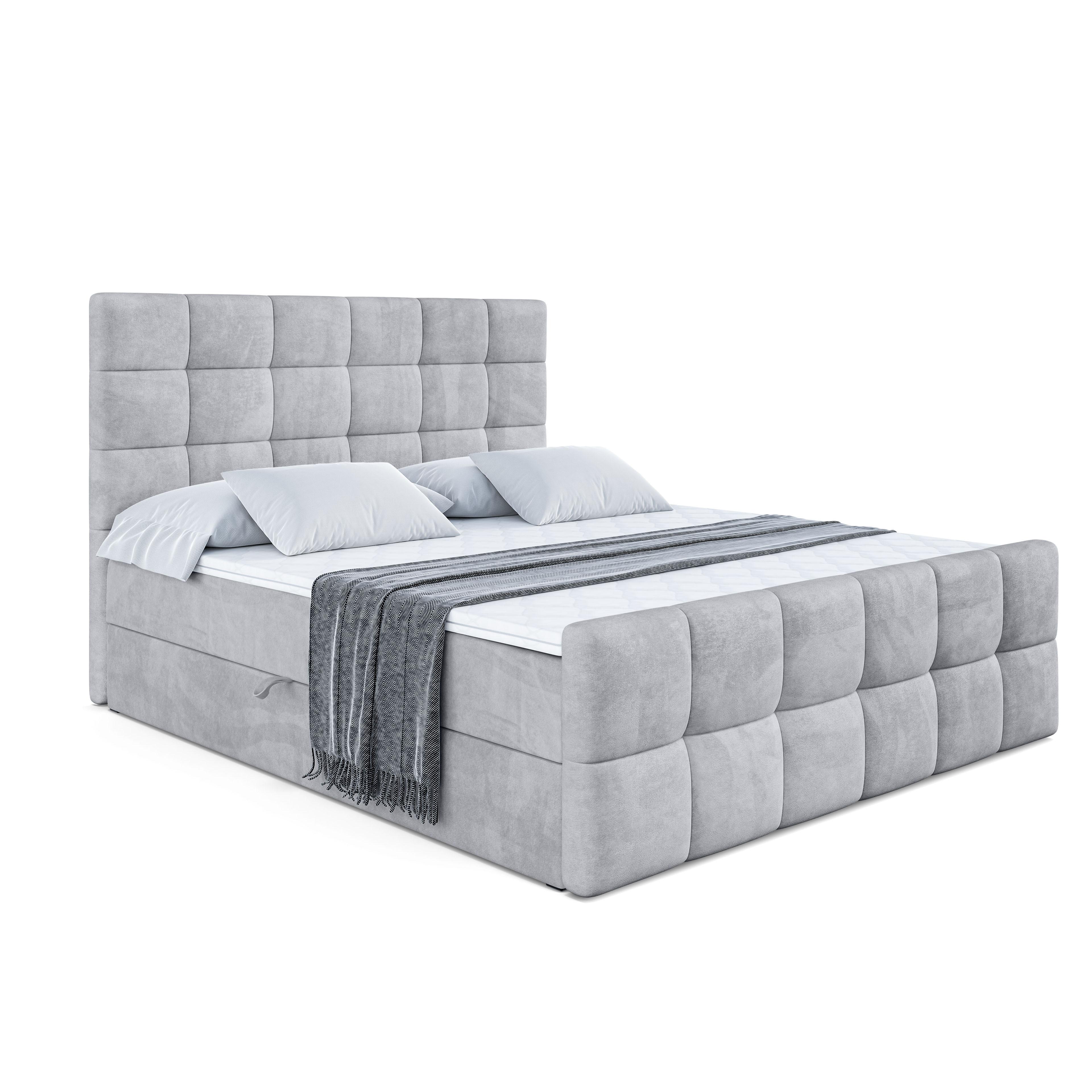 BOXBETT BRUGO-Z - 180 x 200 - H3 - Hellgrau - Hellgrau, Holzwerkstoff (180/200cm) - ALTDECOR
