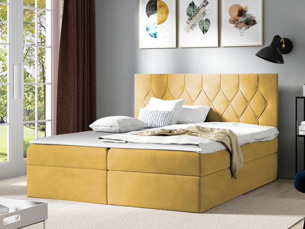 BOXBETT Sky - H3 - Gelb, Holz (160/200cm) - MIRJAN24