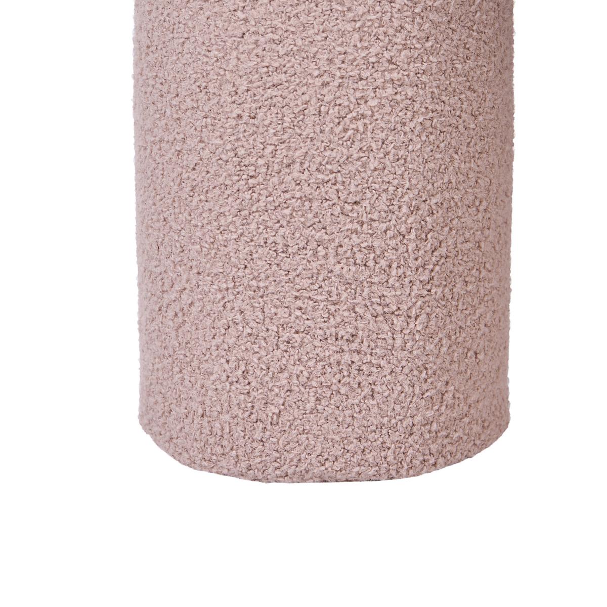 HOCKER Bouclé Beige Canby - Beige, Textil (43/38/43cm) - Beliani
