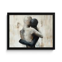 POSTER MIT RAHMENGERAHMTES BILD Abstrakt - Liebe - Schwarz und weiß - Modern 40x30 cm - Schwarz, Papier (40/30cm) - MuchoWow
