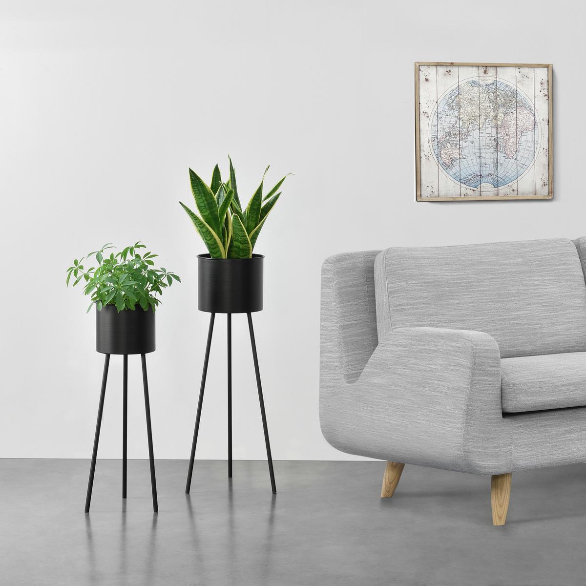 PFLANZENSTÄNDER-SET 2 TLG. Dalhem - Schwarz, Metall (32/79/32cm) - [en.casa]
