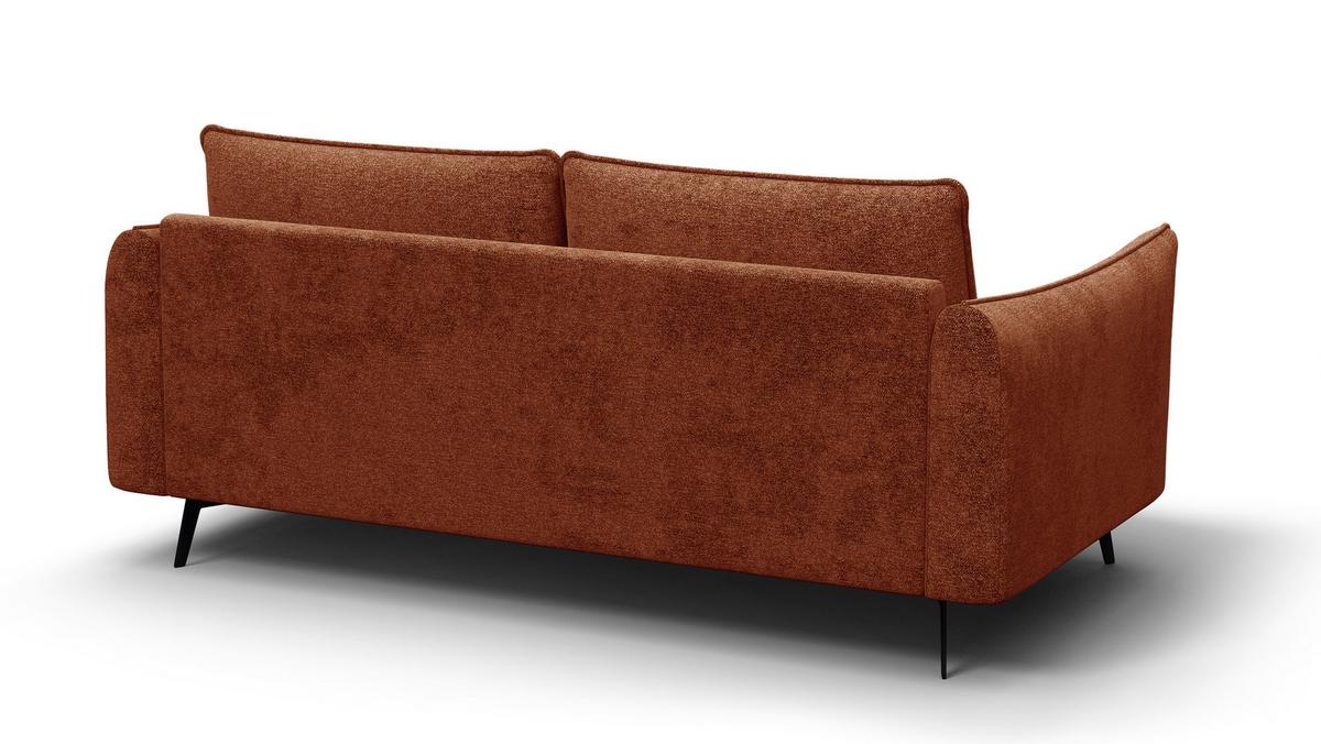 SOFA AERA 2,5-Sitzer, orange - Schwarz/Orange, Holz/Textil (187/89/96cm) - Wozimo