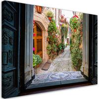 WANDBILD blick auf eine italienische straße - Beige, Textil (60/40cm) - Feeby