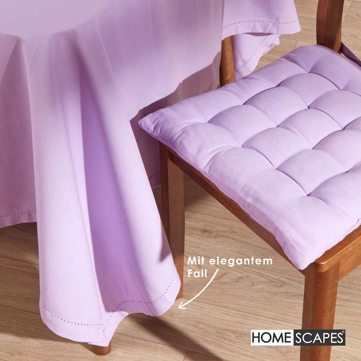 TISCHDECKE flieder 137/137 cm, 100% Baumwolle - Flieder, Textil (137/137cm) - Homescapes