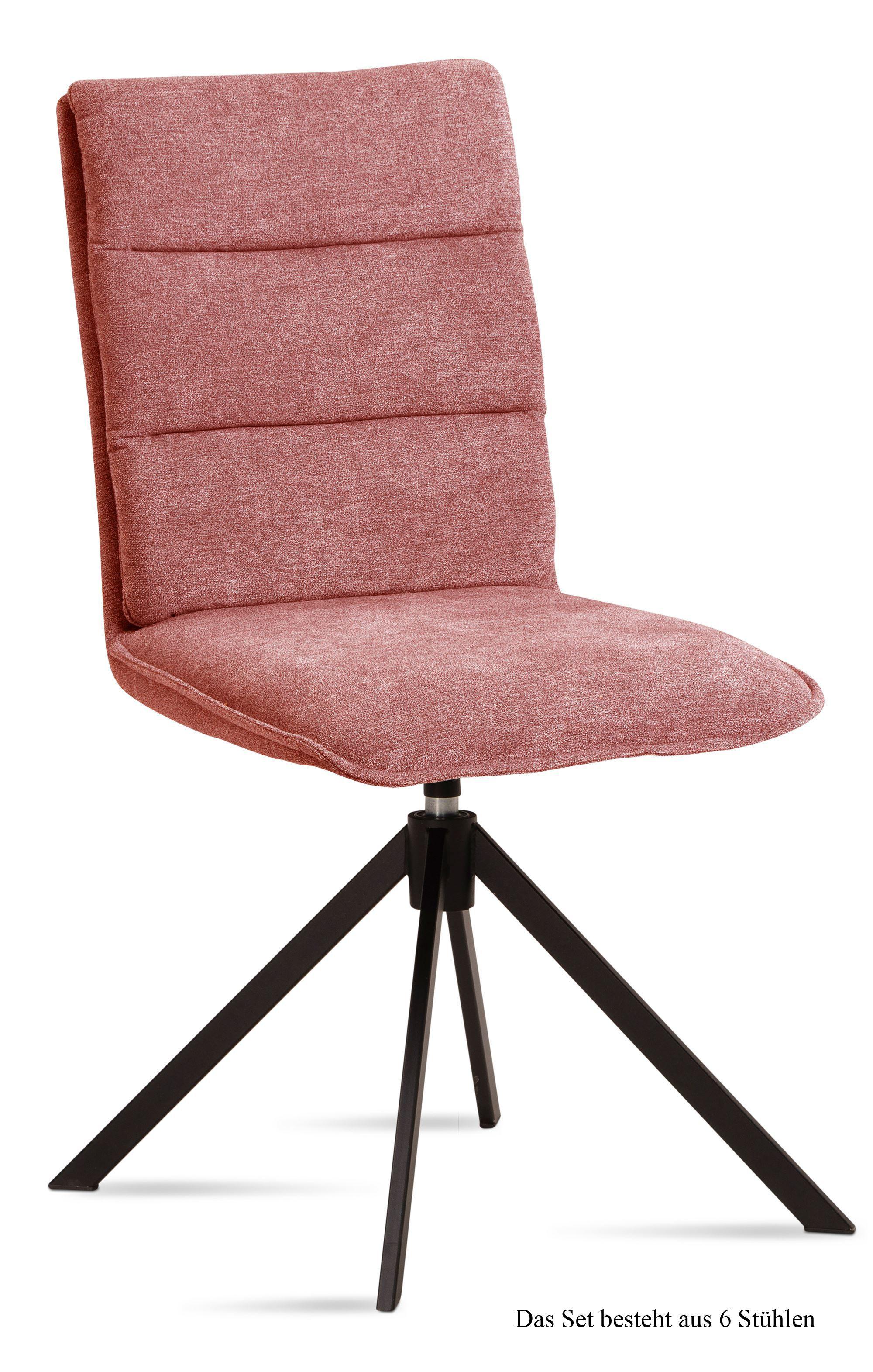 ESSZIMMERSTUHL drehbar (6er-Set) Dekava 47x92x60 Schwarz/Rosewood - Dunkelrosa/Schwarz, Kunststoff (60/92/47cm) - 58aufmkessel