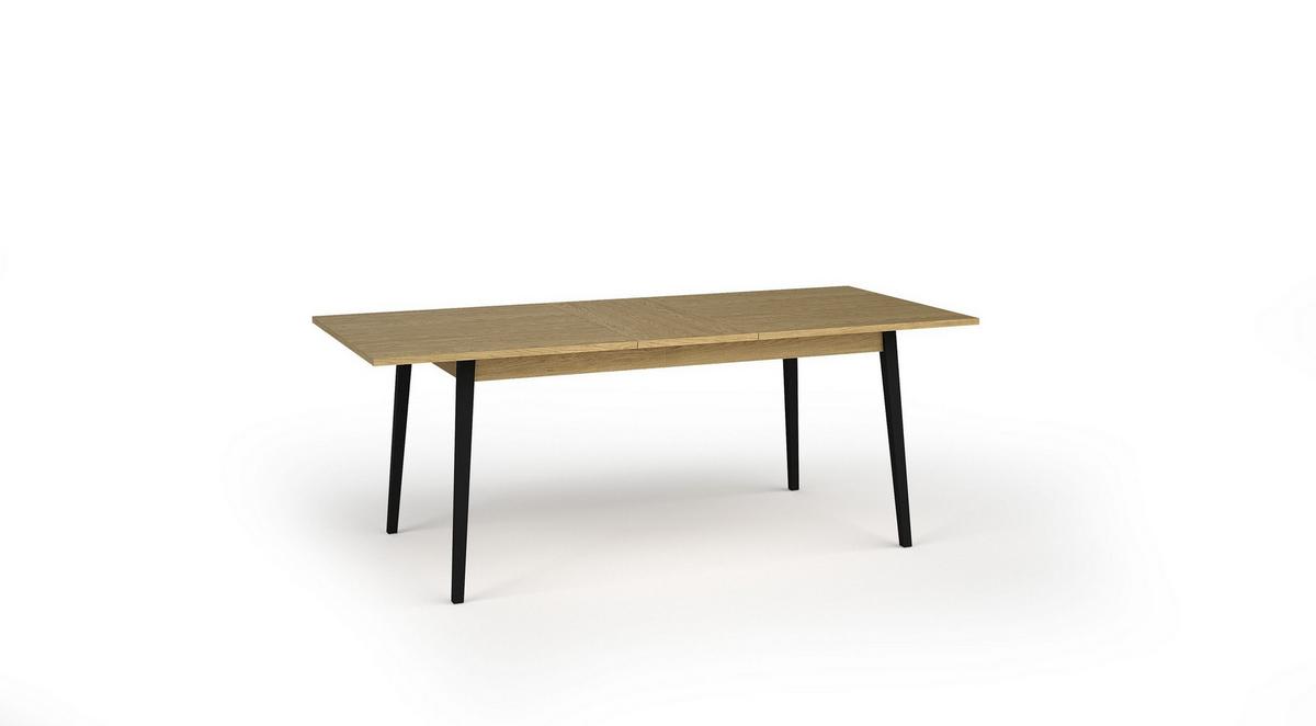 ESSTISCH AXIS Ausziehbar 160 - 200 / 90 x 75,5 cm - Eichefarben/Schwarz, Holz (160/90/75.5cm) - MASSENO