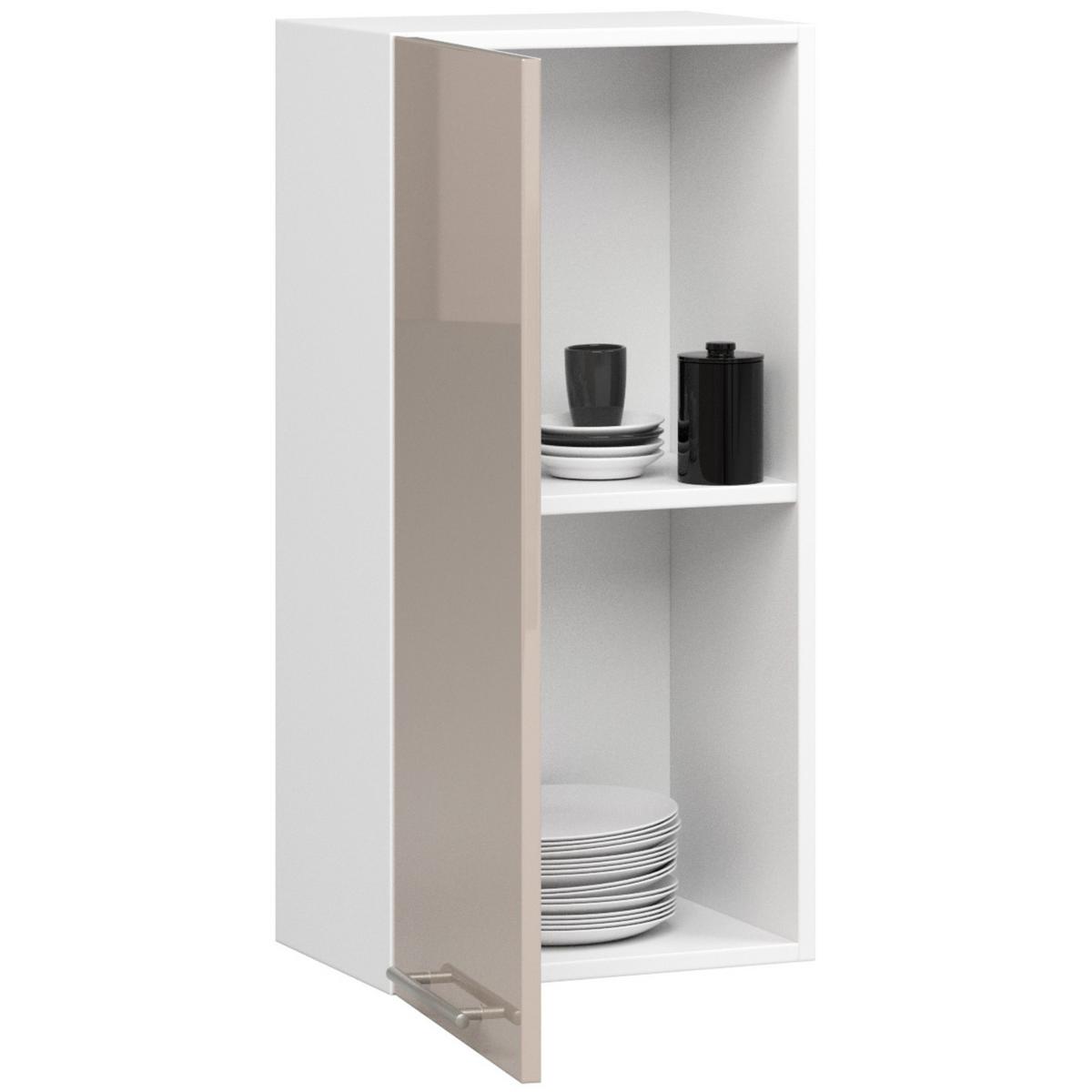 HÄNGESCHRANK Weiß, Cappuccino Glanz 72/40/30 - Weiß/Cappuccino, Holzwerkstoff (40/72/30cm) - RAUMHIRSCH FURNITURE