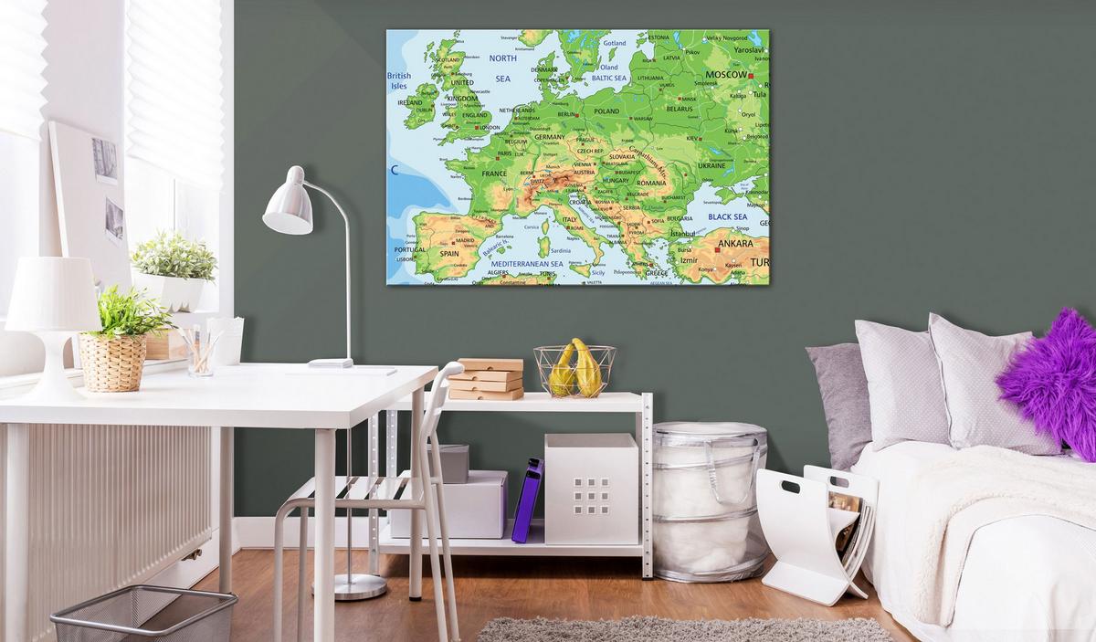 PINNWANDBILDER Grün 90/60 cm - Beige/Grün, Naturmaterialien/Textil (90/60cm) - KUNSTLOFT
