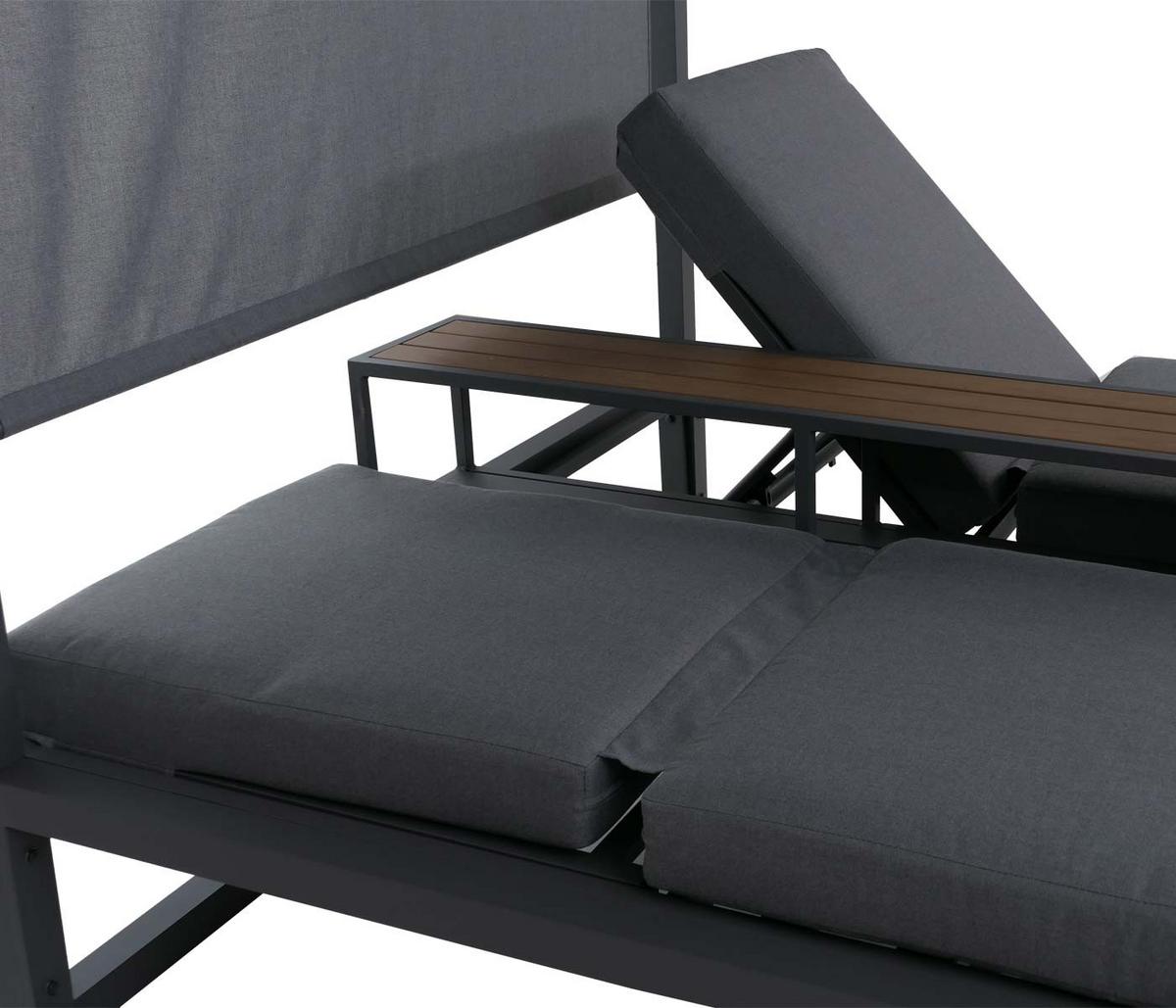 LOUNGE-GARTENLIEGE Grau - Grau, Textil (165/196/196cm) - MCW