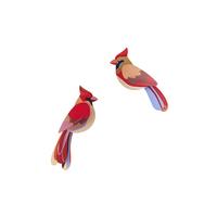 WANDDEKO Kardinal 4.5/5.5 cm - Multicolor, Wellpappe (4.5/5.5/17cm) - Studio Roof