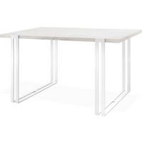 ESSTISCH Lilo rechteckig ausziehbar, Marmor Weiß 120-220/80/76 cm - Ecru/Weiß, Holzwerkstoff/Metall (80/220/76cm) - WFL GROUP
