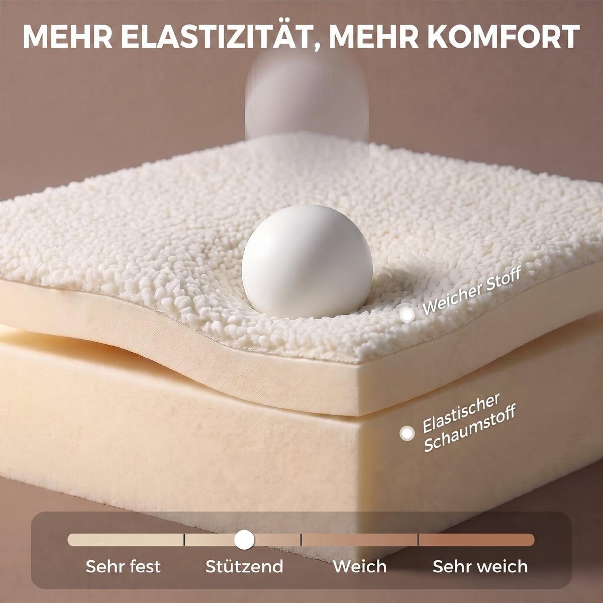 BÜROSTUHL Sherpa-Fleece 100 Polyester Cremeweiß - Creme, Kunststoff/Textil (58/93/62cm) - HOMCOM