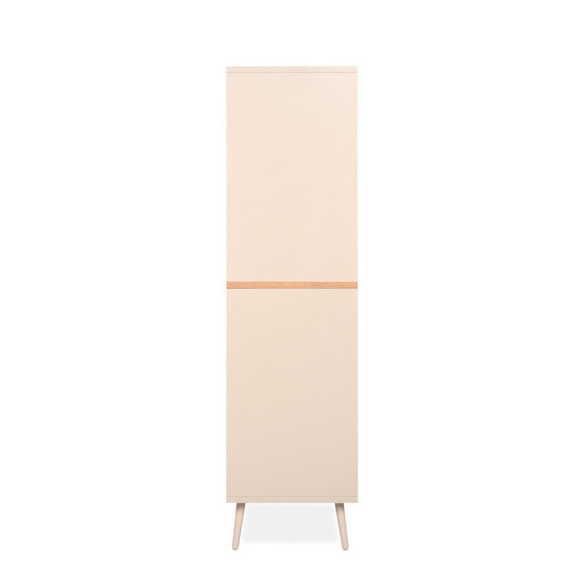 SIDEBOARD hoch mit 2 Türen, 6 Nischen, Dekor in Sand und Eiche, handwerklich gefertigt 37,5/90/140 cm - Beige, Holzwerkstoff (37.5/140/90cm) - Calicosy