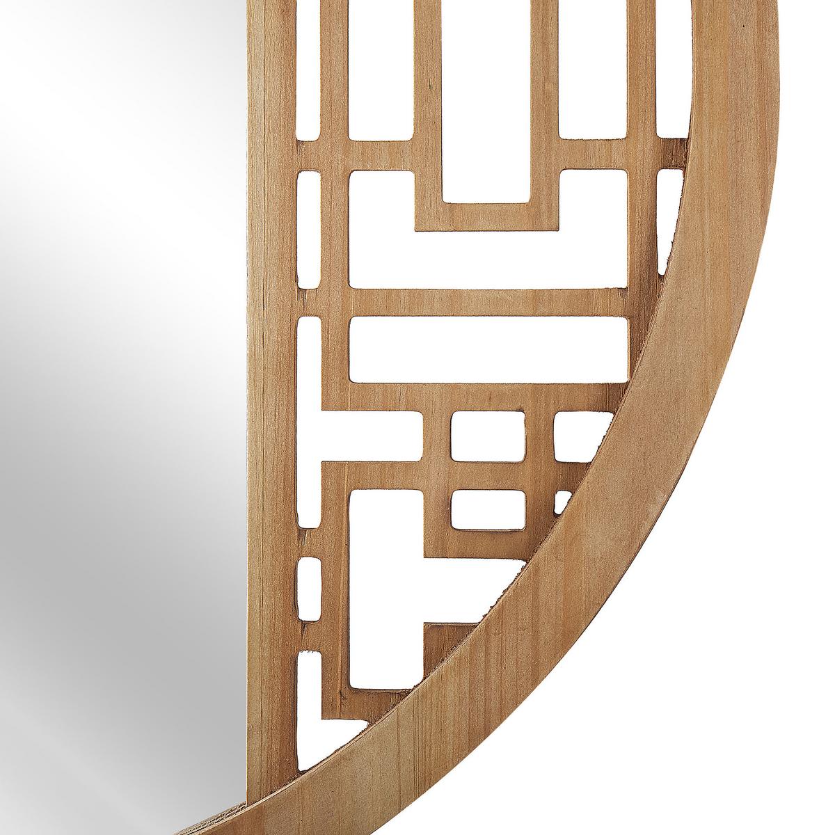 WANDSPIEGEL Holz hellbraun 60 cm Firminy - Hellbraun, Holz (60/60/2cm) - Beliani
