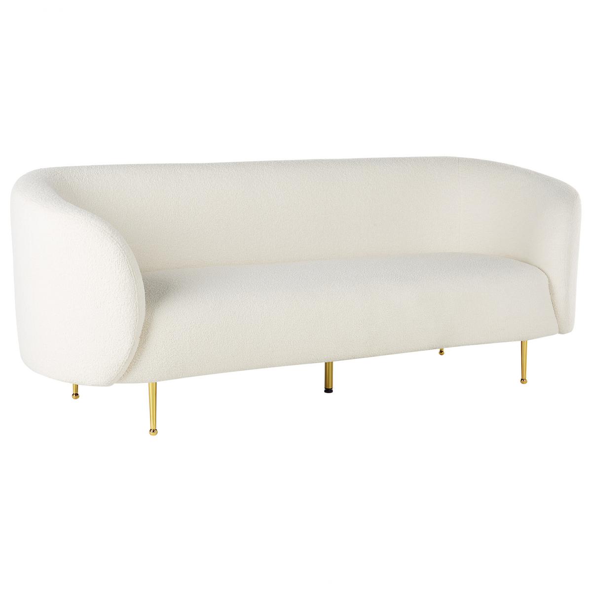 3-SITZER-SOFA Polyester Weiß Loen - Weiß, Textil (200/79/70cm) - Beliani