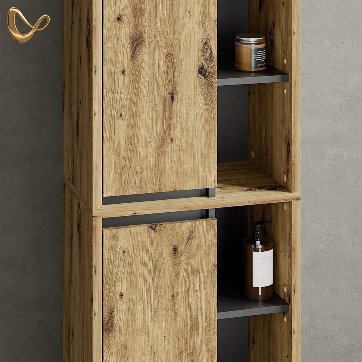 BADSCHRANK Vomano Artisan-Eiche 50 x 170 cm - Eiche Artisan, Holzwerkstoff (50/170/33cm) - Livinity®