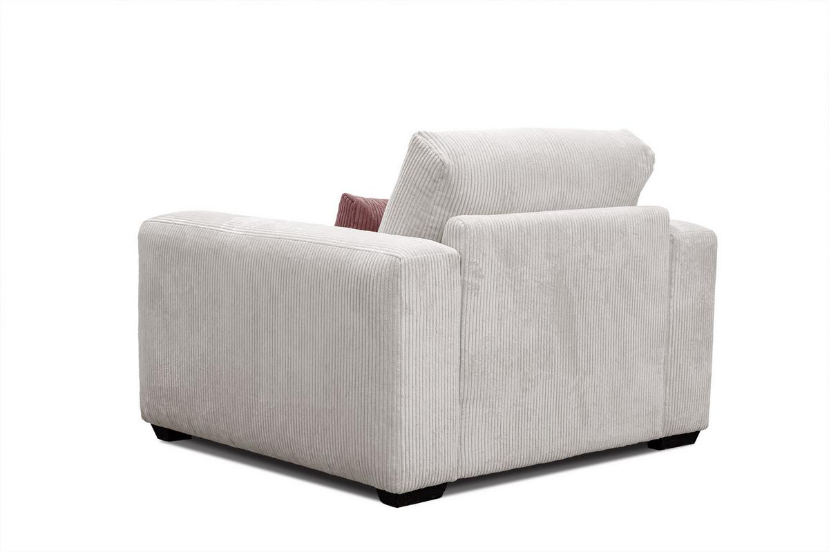 SESSEL OLI in Cordstoff perlweiß - Weiß, Holz/Textil (130/91/108cm) - Wozimo