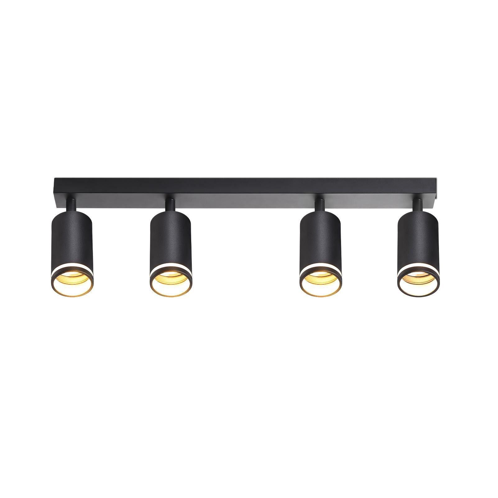 DECKENSTRAHLER Herne 4-flammig 58/5/17 cm - Schwarz, Metall (58/5/17cm) - Nettlife