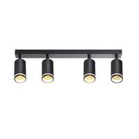 DECKENSTRAHLER Herne 4-flammig 58/5/17 cm - Schwarz, Metall (58/5/17cm) - Nettlife