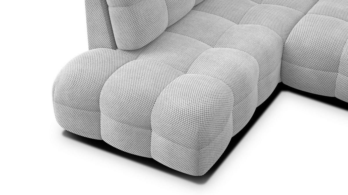 ECKSOFA MELLOW 5-Sitzer, hellgrau - Hellgrau/Schwarz, Holz/Textil (283/191cm) - Wozimo