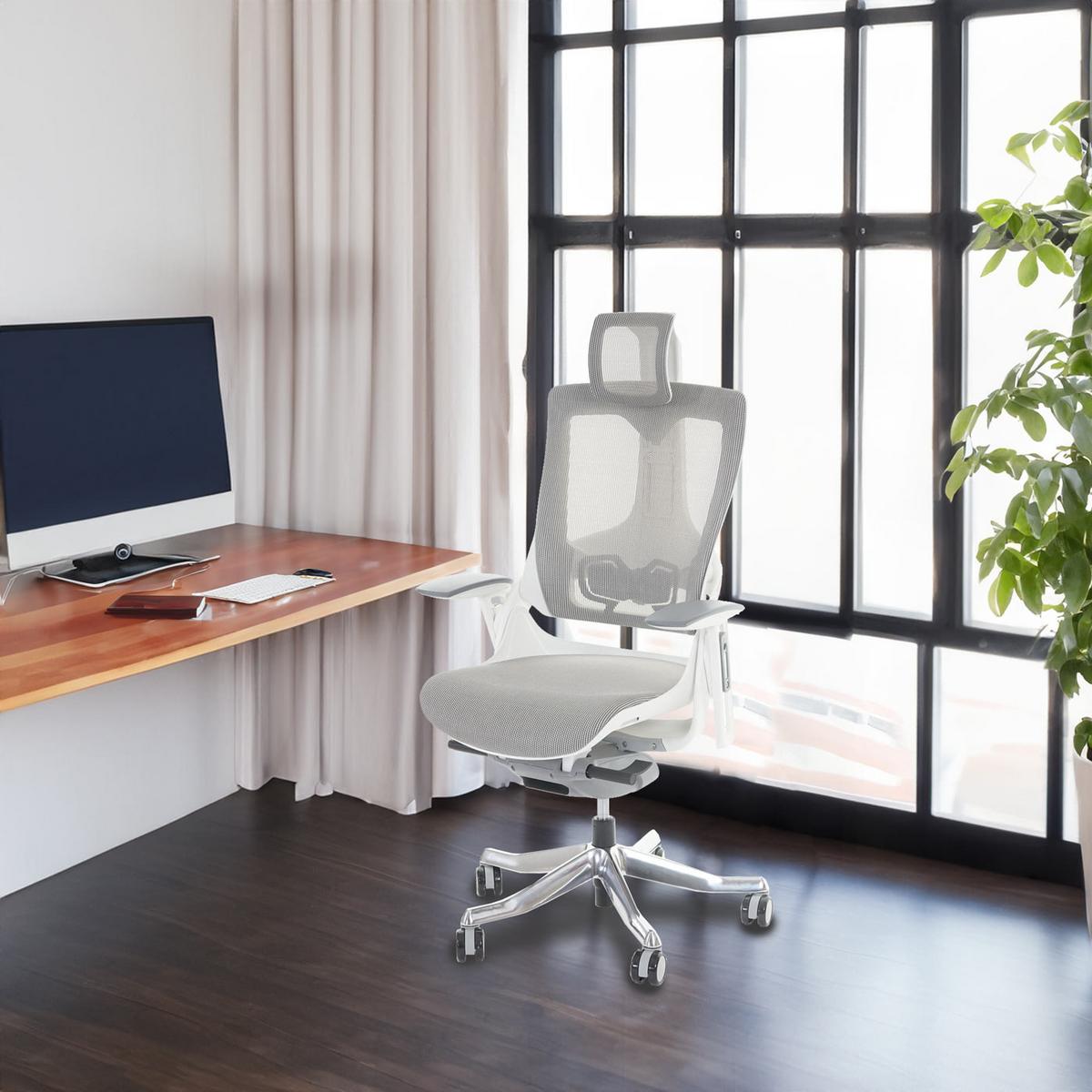 BÜROSTUHL MERRYFAIR Grau - Grau, Textil (75/138/68cm) - MCW