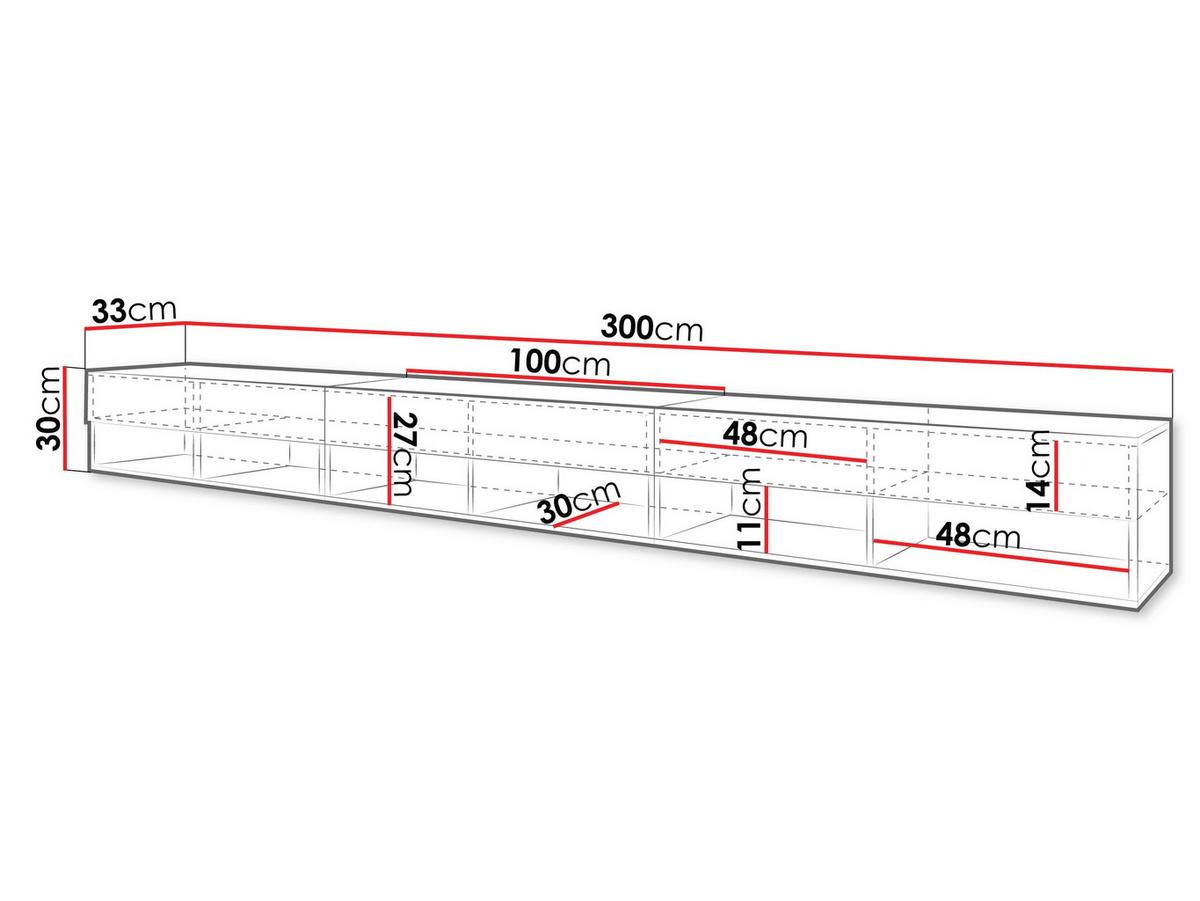TV-LOWBOARD A300 - Weiß Hochglanz/Weiß, Holzwerkstoff (300/32/33cm) - MIRJAN24