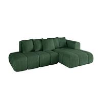 ECKSOFA Ottomane Rechts CLOUD-L-v1 280x185x90 Grün Cord - Grün, Holzwerkstoff/Kunststoff (185/280cm) - ALTDECOR