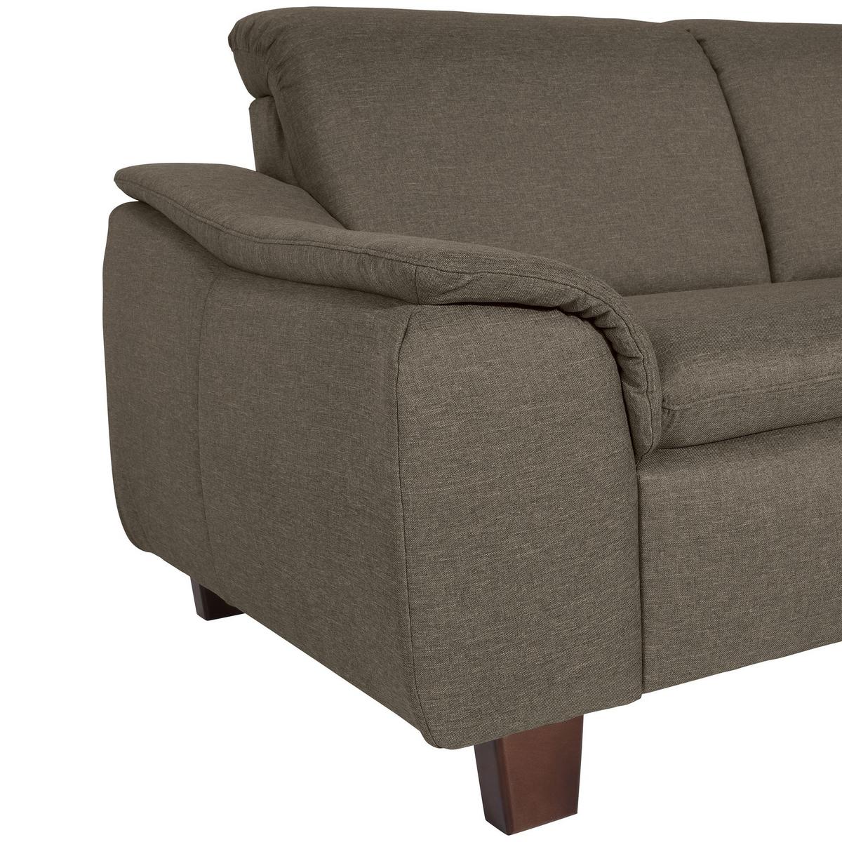 ECKSOFA mit Ottomane rechts Kaylil Flachgewebe sahara - Sahara, Kunststoff (187/247cm) - 58aufmkessel