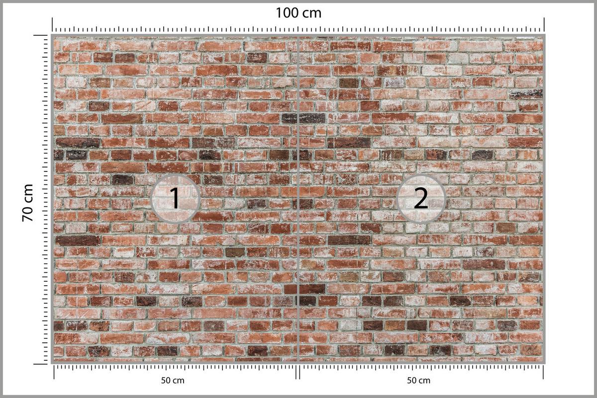 FOTOTAPETE für Büro Ziegelmauer Wand Abstraktion 100x70 - Braun, Papier (100/70cm) - Muralo