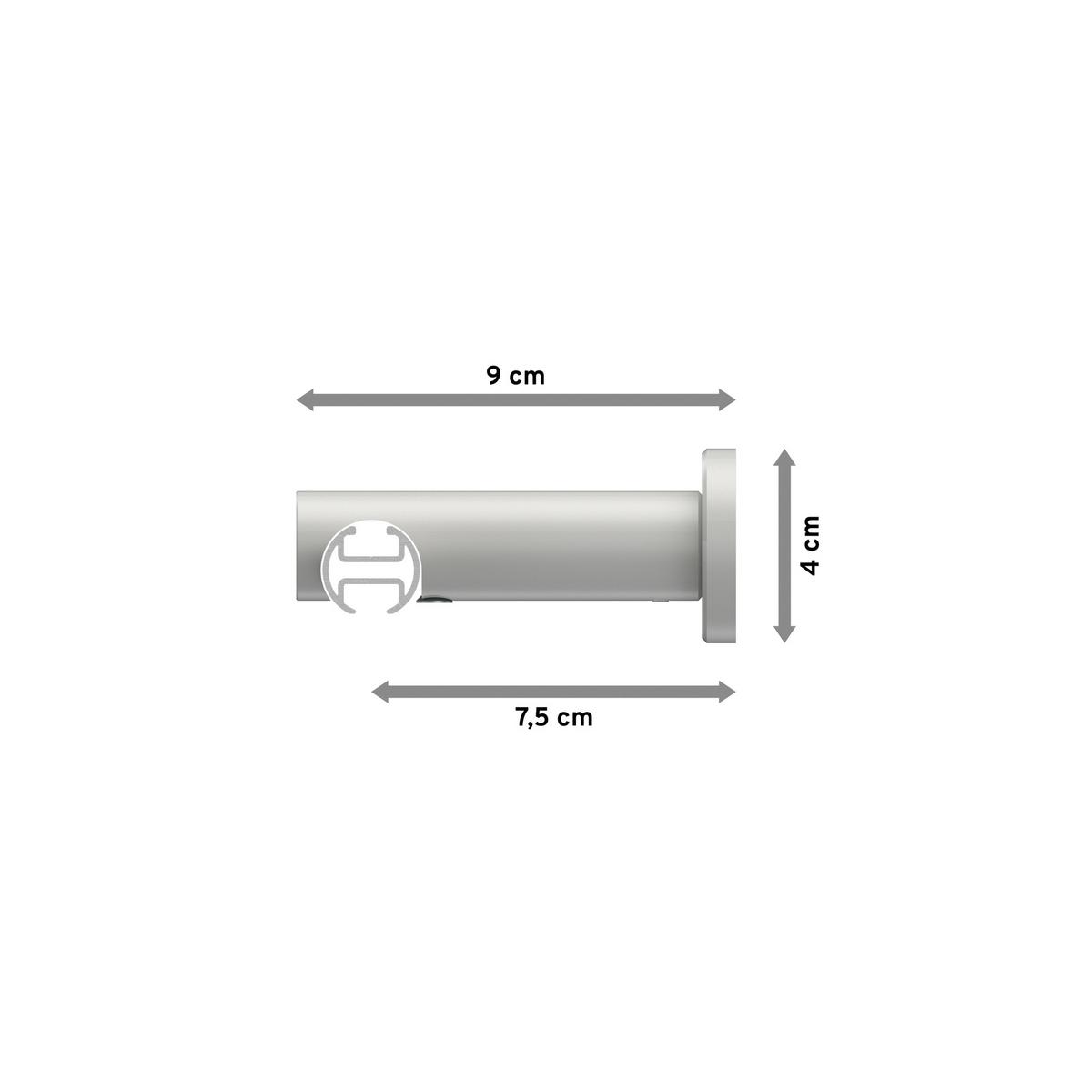 GARDINENSTANGE INNENLAUF Platon Estana 240 cm (geteilt in 2 x 120 cm), 1-läufig, 20 mm Ø Weiß - Weiß, Metall (240cm) - INTERDECO