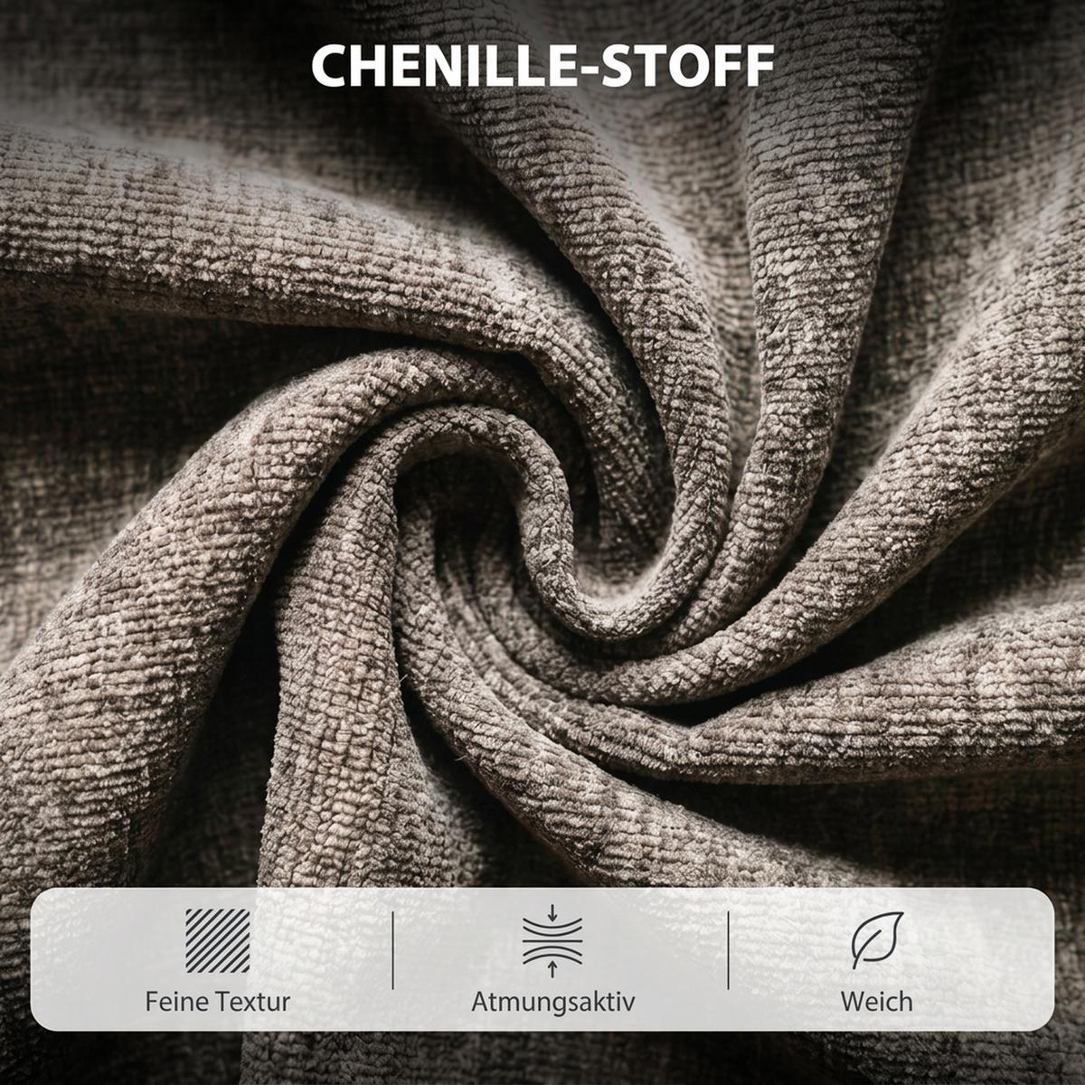 FERNSEHSESSEL Chenille-Stoff Stahl Dunkelgrau - Dunkelgrau/Schwarz, Textil/Metall (99/104/98cm) - HOMCOM