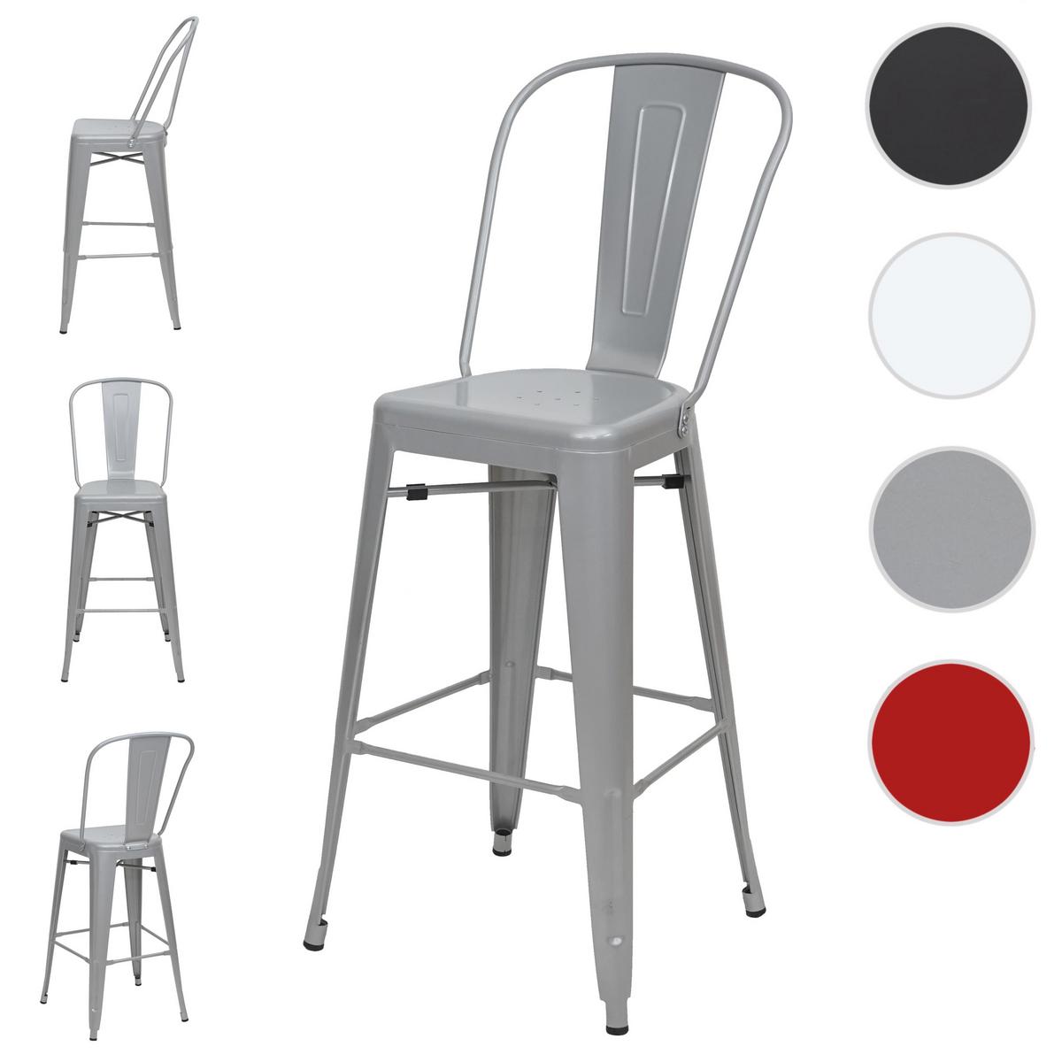 BARHOCKER METALL Grau 4er-Set - Grau, Metall (50/117/45cm) - MCW