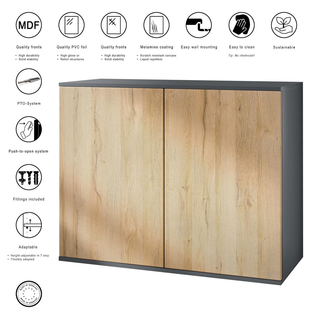 KOMMODE Skadu Creme Hochglanz - Creme, Holzwerkstoff (92.5/73.5/35cm) - Vladon