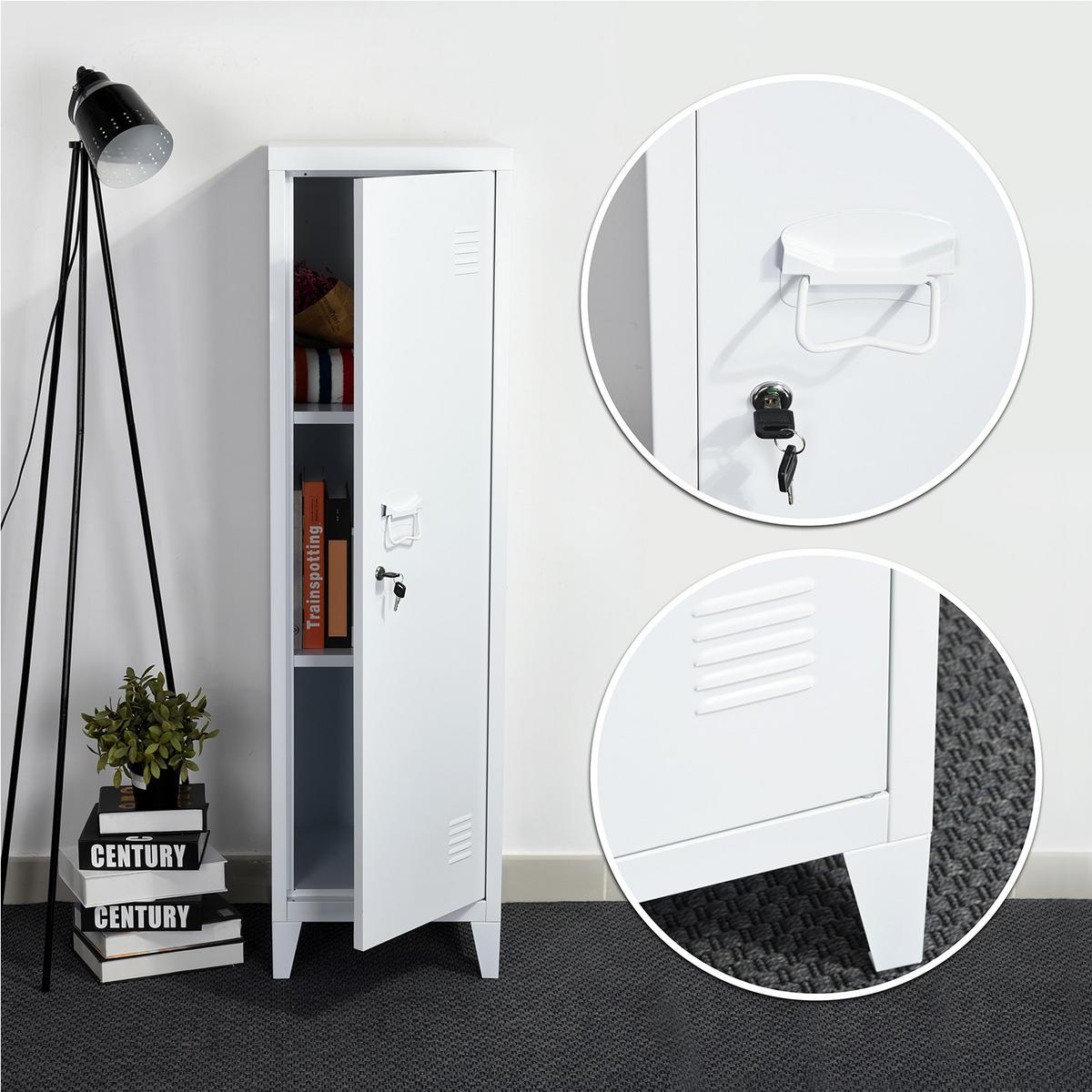MEHRZWECKSCHRANK Metall weiß - Weiß, Metall (38/138/39cm) - Urban Meuble