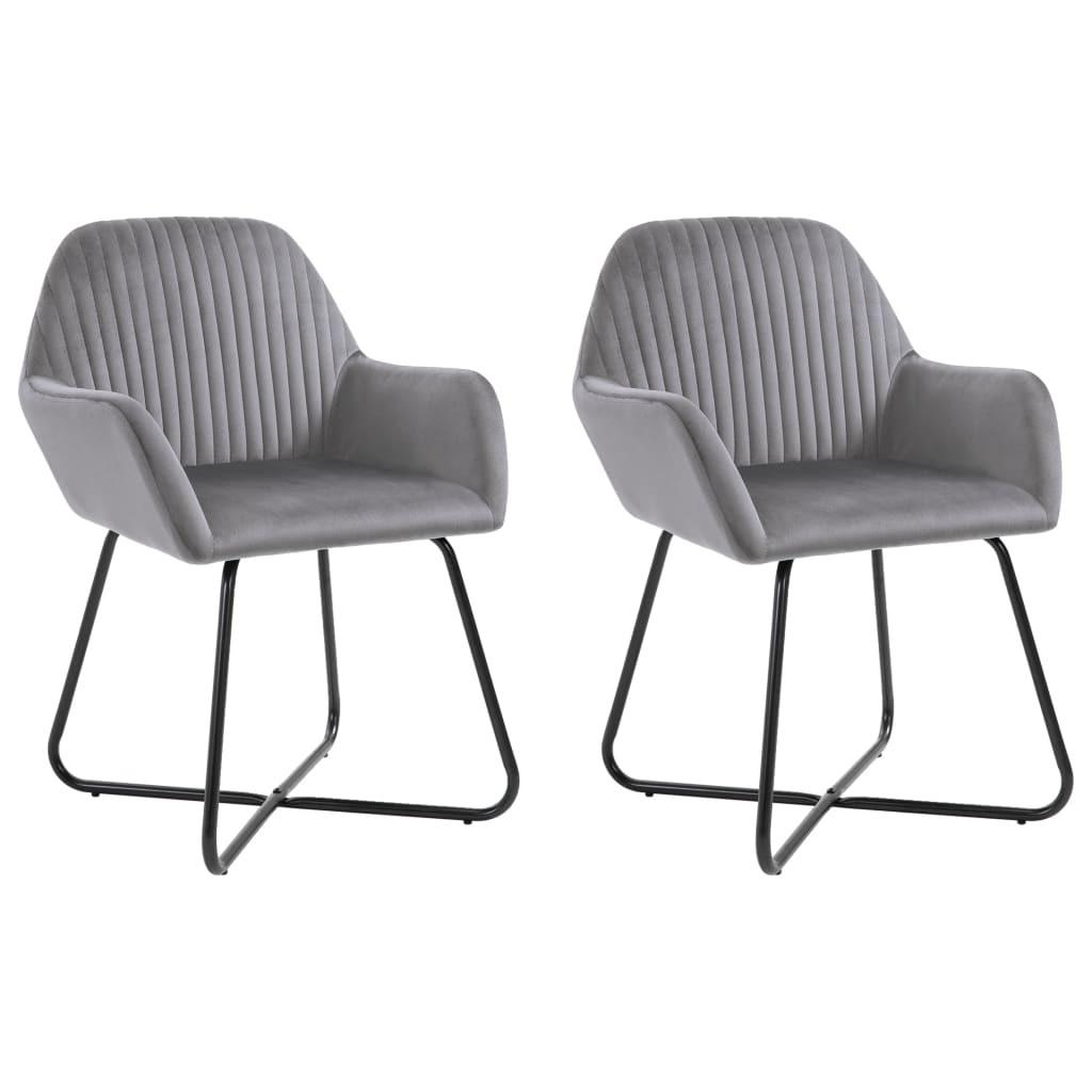 STUHL-SET 2Stk. Weydenbach 61/84/61 cm - Grau, Metall (61/84/61cm) - ZMH
