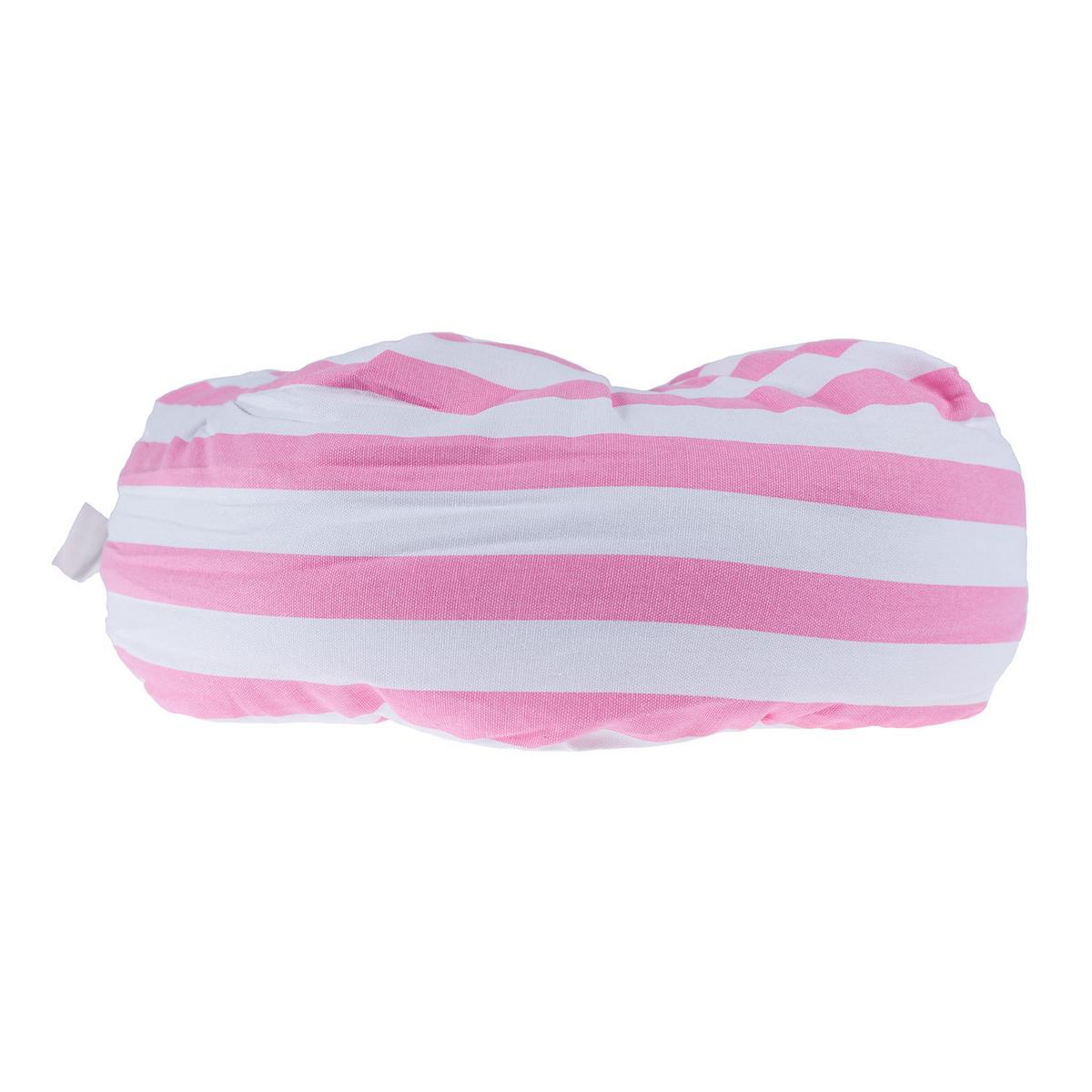 BODENKISSEN rund, rosa-weiß gestreift, Ø 40/15 cm - Rosa, Textil (40/40/15cm) - Homescapes