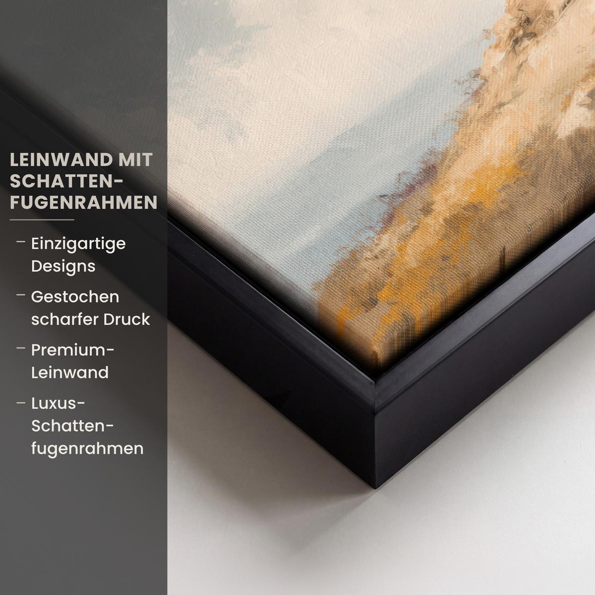 LEINWAND Bilder mit Rahmen - Hügel - Abstrakt - Christentum - Kreuz - 30x20 - Hellgrau, Textil (30/20cm) - MuchoWow
