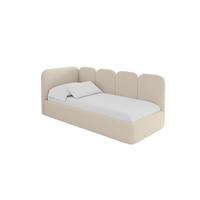 EINZELLBETT Jugendbett mit Bettkasten, Rechts - VELY 80x200 Dunkelbeige - Taupe, Holzwerkstoff/Textil (80/200cm) - ALTDECOR