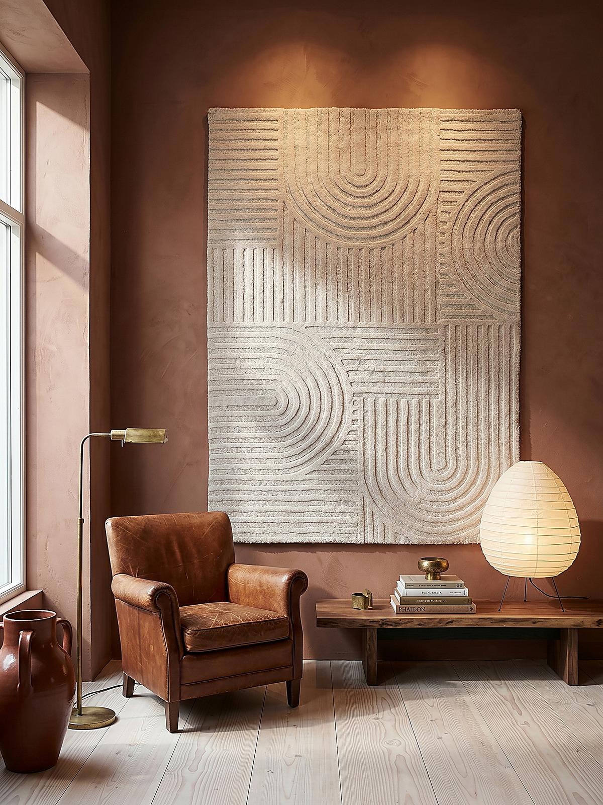 TEPPICH aus Wolle LEVEN in Elfenbein, geometrisch, 200 x 290 cm - Champagner, Textil (200/290cm) - KADIMA DESIGN