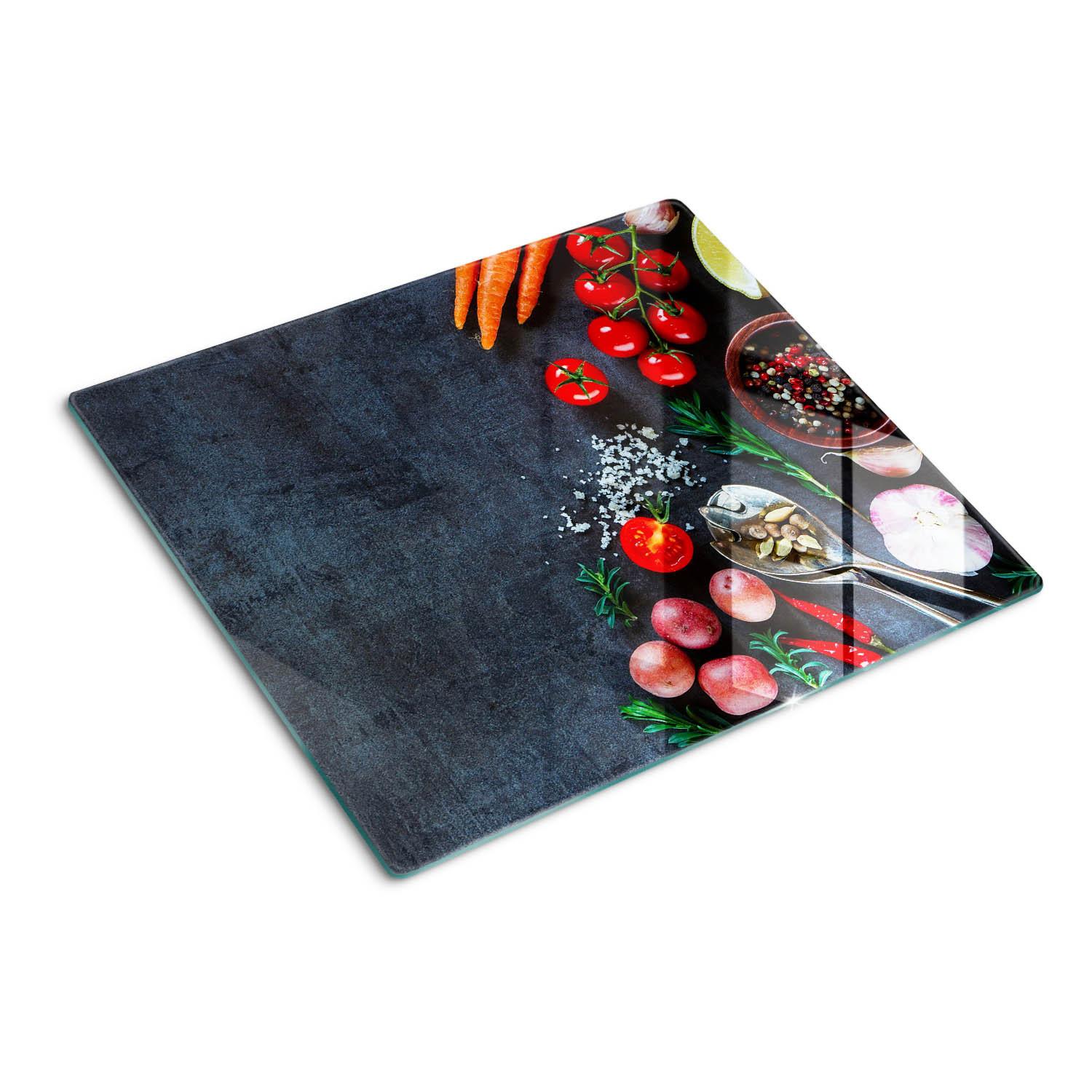 GLASPLATTE 60x52 cm Zutaten - Multicolor, Glas (60/0.4/52cm) - TULUP