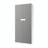 BÜROSCHRANK Logan Fronten in Hellgrau Seidenmatt - Greige, Holzwerkstoff (82/184/37cm) - Vladon