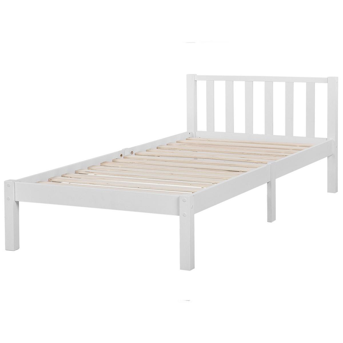 HOLZBETT 90/200cm Weiß Florac - Weiß, Holz (90/200cm) - Beliani