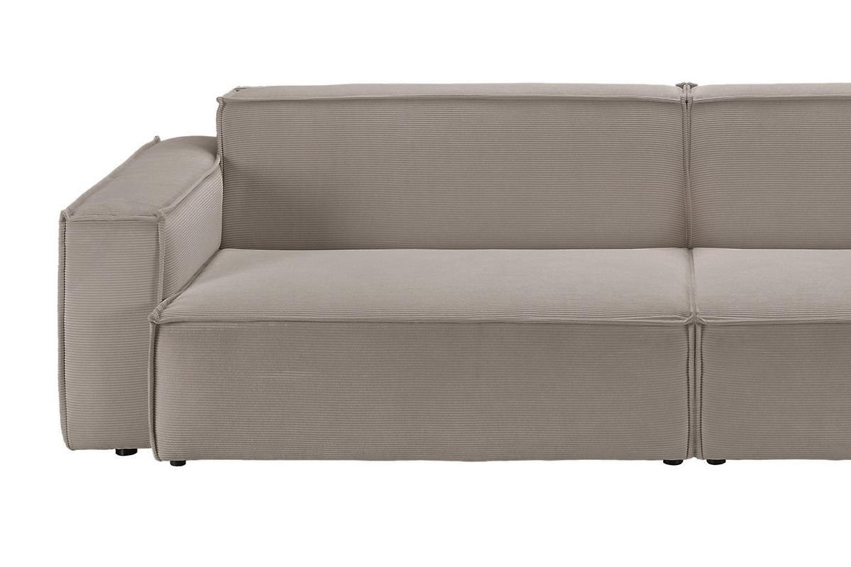 SOFA SAMU Grau Cord - Schwarz/Grau, Textil (266/72/106cm) - KAWOLA